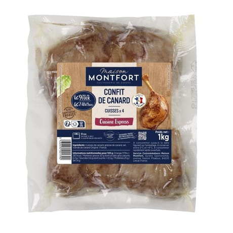 Maison Montfort confit de canard 4 cuisses 1kg