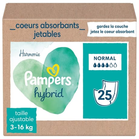 Pampers harmonie couches insert normal x 25