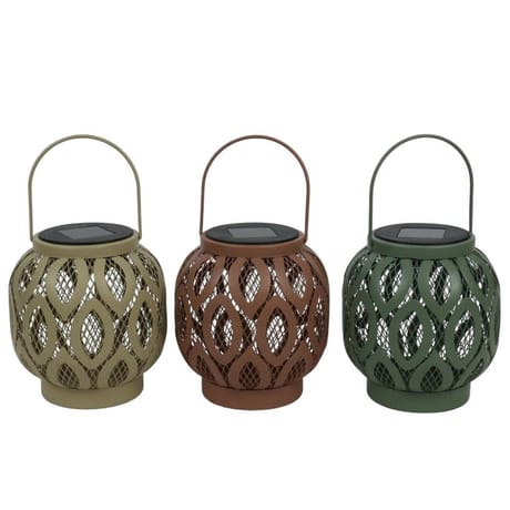 Lanterne metal ronde solaire