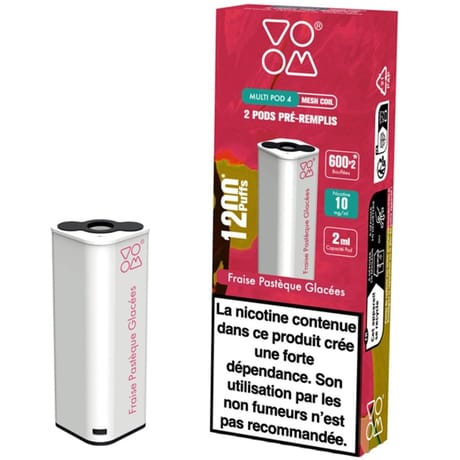 Lot 2 pods fraise pastèque glacé 10mg - Voom