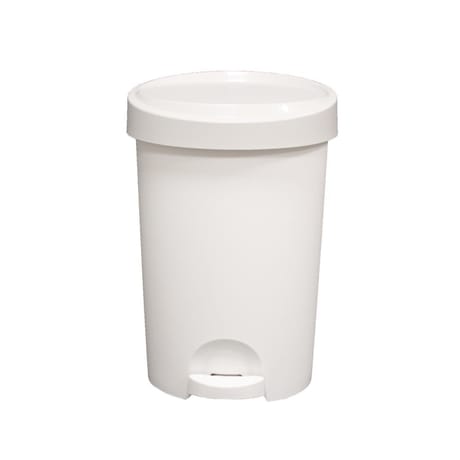 Poubelle stepy 15l avec pédale et seau 29.4x27.9x43.6cm blanc
