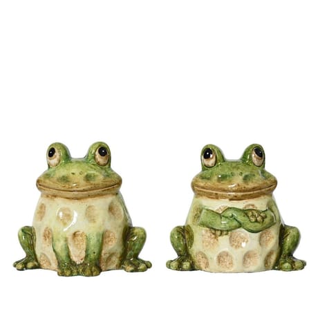 Grenouille terre cuite vert