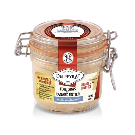 Delpeyrat foie gras de canard entier au sel de Guérande 170g