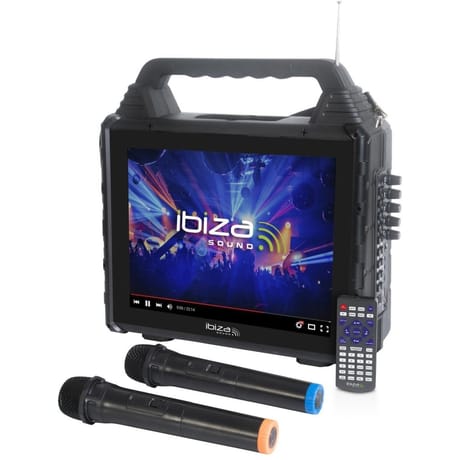 Ibiza enceinte karaoké sans fil nomade avec écran karavision 10-9011