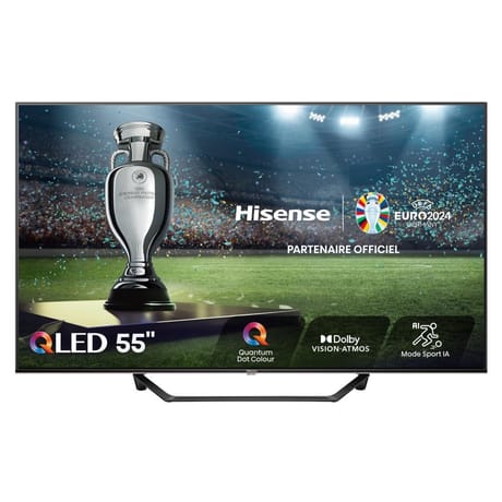 Hisense téléviseur smart tv 4k ultra uhd qled 139cm 55" 55A7NQ
