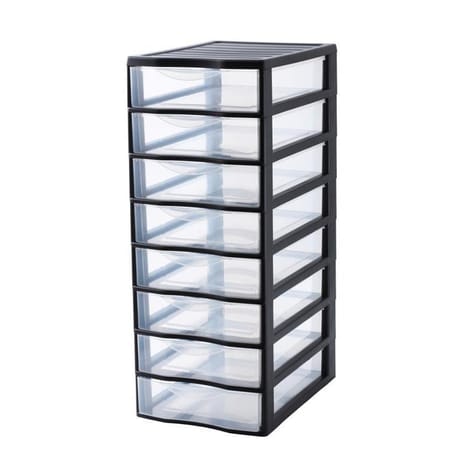 Sundis tour de rangement orgamix A4 mm 8 tiroirs noir