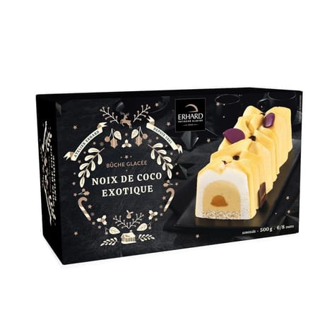 Erhard bûche glacée noix de coco exotique 6/8 parts 500g