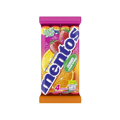 Mentos fruits multipack de 4 rouleaux 152g