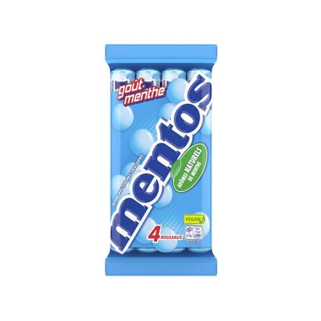 Mentos menthe pack de 4 rouleaux 152g