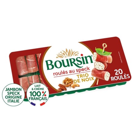 Boursin les roulés au speck trio de noix x20 -100g