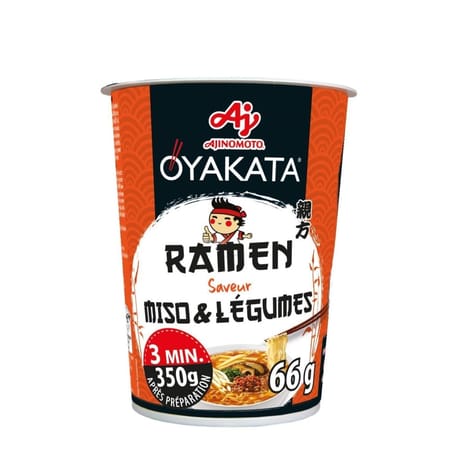 Oyakata ramen miso et légumes en cup 66g