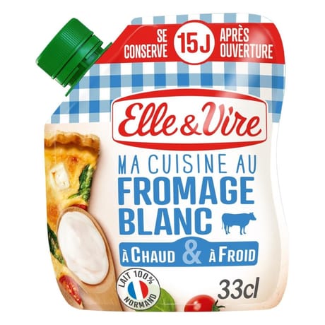 Elle & vire fromage blanc et crème poche souple 342g