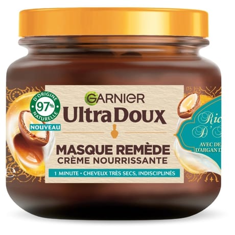 Garnier ultradoux masque cheveux remède crème nourrissante argan 340ml