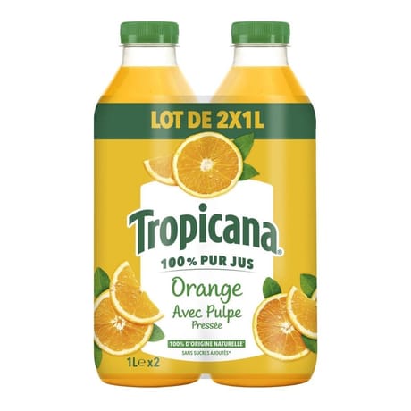 Tropicana pure premium orange avec pulpe 2x1l