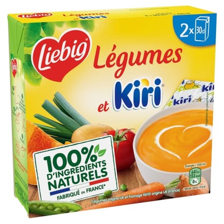 Liebig doux plaisirs légumes et kiri briques 2 x 30 cl