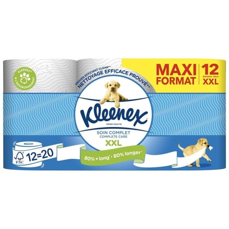 Kleenex papiers toilette soin complet xxl x12 rouleaux