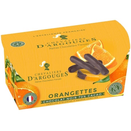 Les chevaliers d'argouges orangettes chocolat noir 70% ballotins 190g