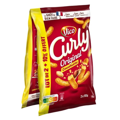 Curly cacahuète 2x100g + 10% offert