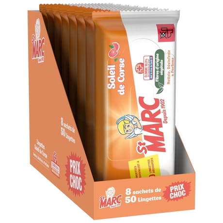 St marc lingettes soleil de corse 8 sachets de 50