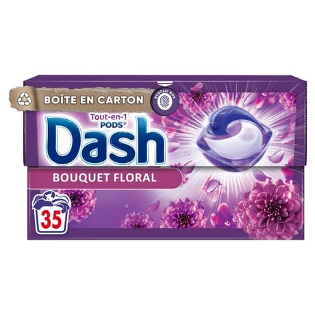 Dash tout-en-1 pods lessive en capsules bouquet floral 35 lavages - 0.679kg