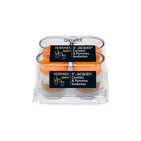 Verrines Saint-jacques carottes et pommes fondantes 4x40g