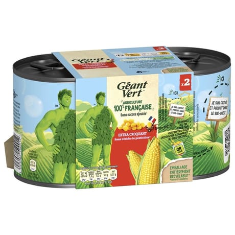 Géant vert maïs extra croquant 1/2 x 2 570g