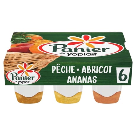 Panier de Yoplait nature sur fruits jaunes 6x140g
