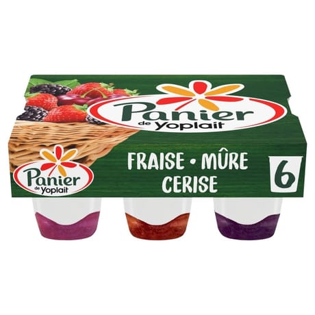 Panier de Yoplait nature sur fruits rouges 6x140g