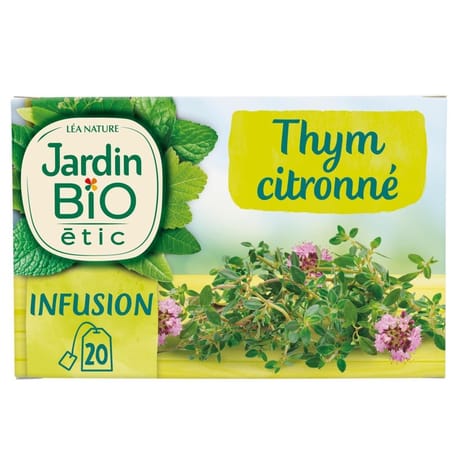 Jardin bio étic infusion thym citronné bio étui + 20 sachets 30g