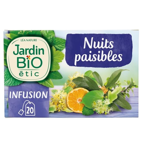 Jardin bio étic infusion nuits paisibles bio 20 sachets + étui 30g