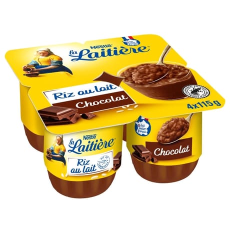 La laitière riz au lait au chocolat 4x115g