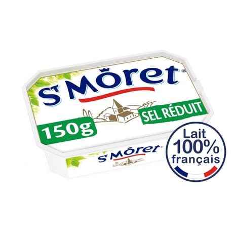 Saint môret nature sel réduit barquette 150g