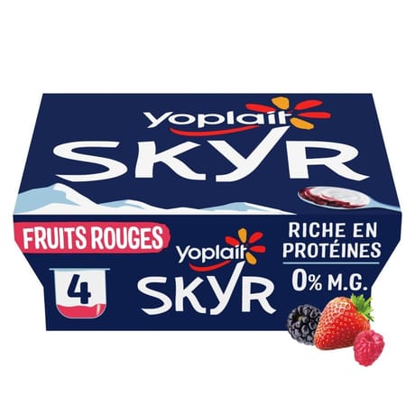 Yoplait skyr 0% sur fruits rouges 4x100g