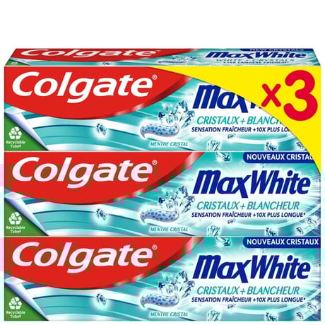 Colgate max white dentifrice micro cristaux 3x75ml