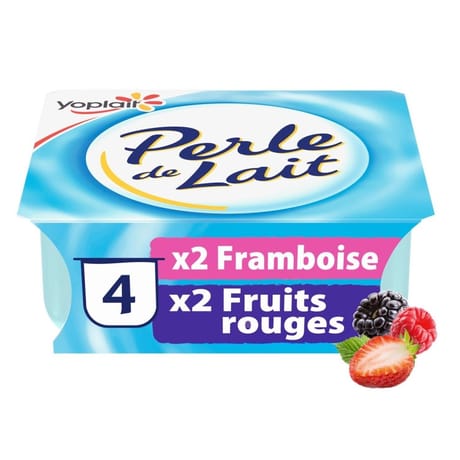 Perle de lait panaché framboise fruits rouges 4x125g