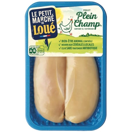 Le Petit Marché de Loué 2 filets de poulet jaune plein champ barquette
