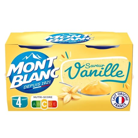 Mont Blanc crème dessert coupelles saveur vanille 4x125g-500g