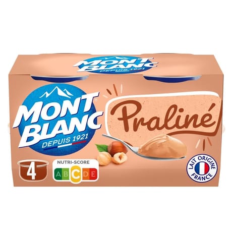 Mont Blanc crème dessert coupelles praliné 4x125g-500g