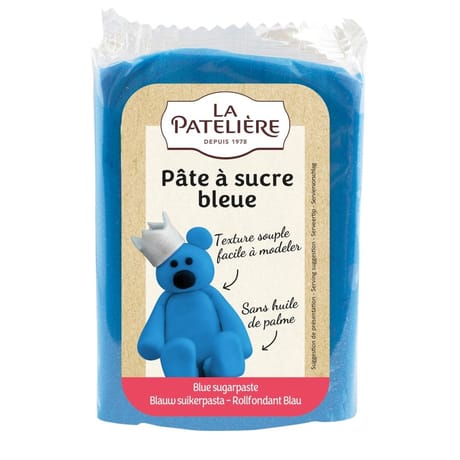 La patelière pâte à sucre bleue sans huile de palme 250g