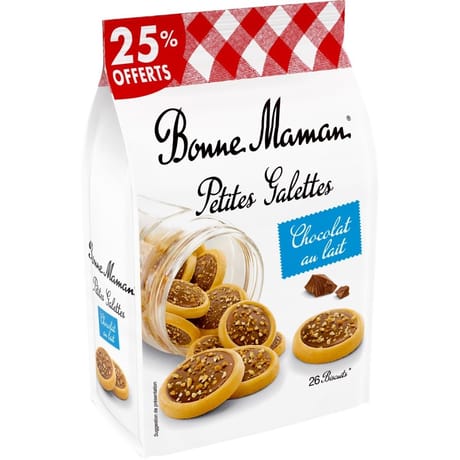 Bonne maman petites galettes chocolat lait 250g 25% offerts