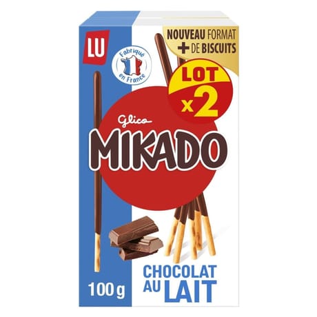 Mikado chocolat au lait 2x100g