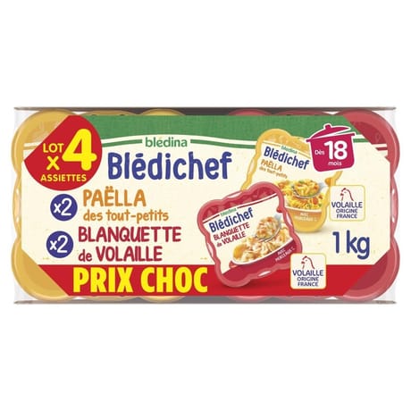 Blédichef prix choc blanquette de volaille / paella des tout petits x4