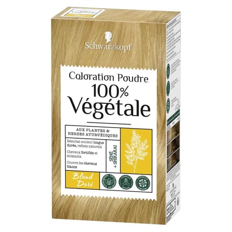 100% Végétale coloration poudre blond doré