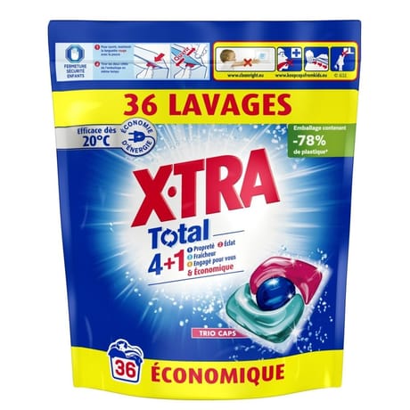 Xtra total triocaps 4+1 fraîcheur x36 capsules