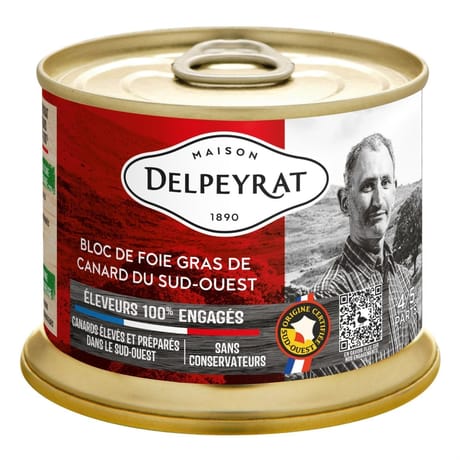 Delpeyrat bloc de foie gras de canard du sud-ouest 160g