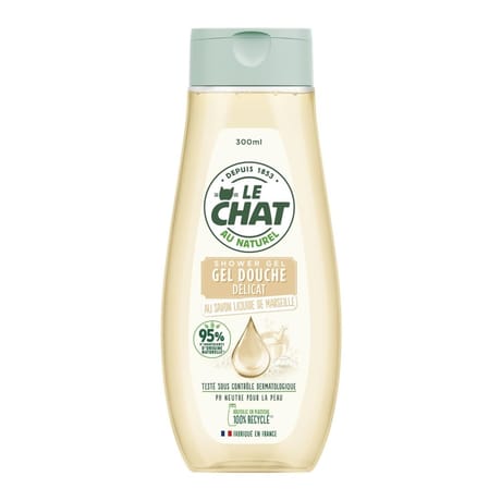 Le chat gel douche délicat au savon liquide de marseille 300 ml