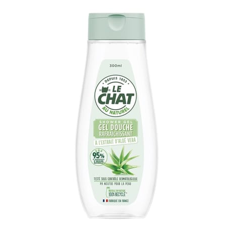 Le chat gel douche rafraîchissant à l'extrait d'aloé vera 300 ml