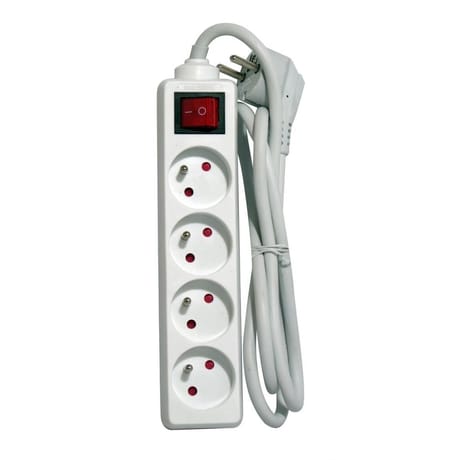 Chacon 4x16 a avec cordon 1.5m et interrupteur blanc 335g