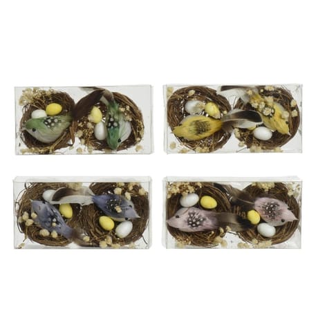 Lot de 2 nids d'oiseaux et coquille