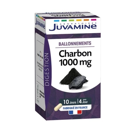Juvamine charbon 1000 mg 40 gélules